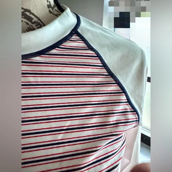 Gap Striped Long Sleeve Rash Guard, Med - Picture 2 of 5